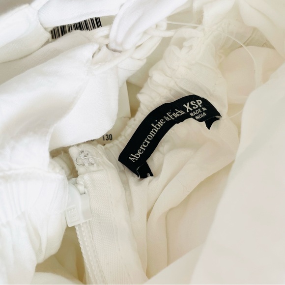 NWT Abercrombie & Fitch SMALL Lace-up back tiered sleeveless maxi dress - white - Picture 7 of 9